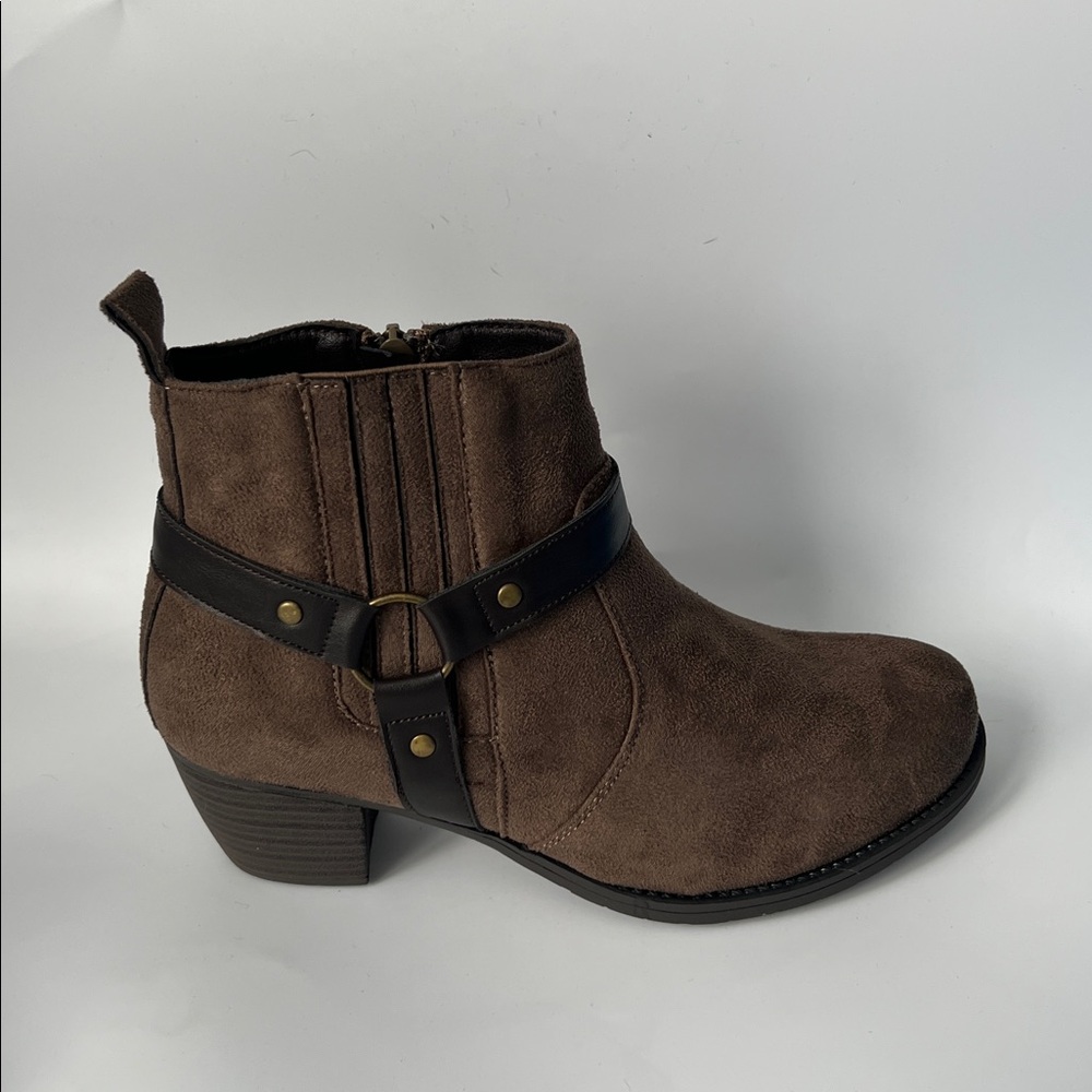 Easy Street Women Buckle Dark Brown Ankle Boots - 8.5W - Picture 7 of 10